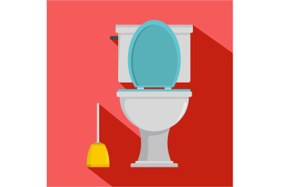 Comfort toilet icon, flat style