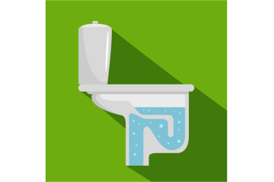 Toilet equipment icon, flat style