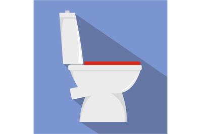 Home toilet icon, flat style