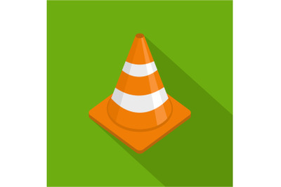 Alert cone icon, flat style