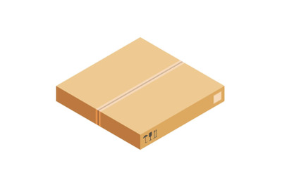 Packaging box icon, isometric style