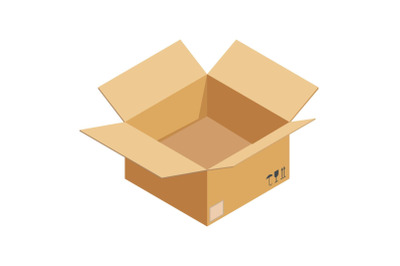 Empty box icon, isometric style