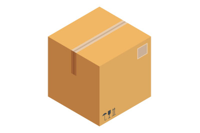 Received box icon, isometric style