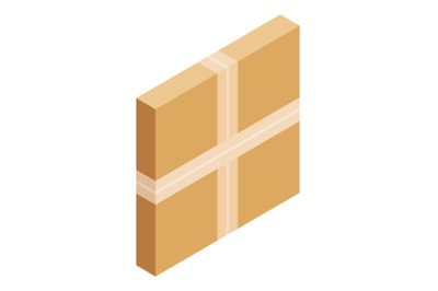 Square box icon, isometric style