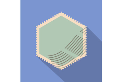 Formed postage stamp icon, flat style