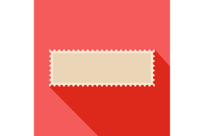 Letter postage stamp icon, flat style