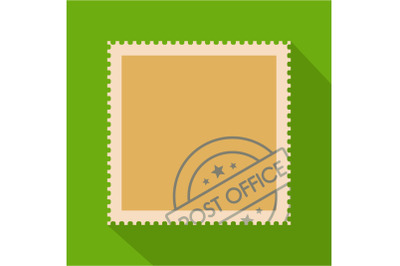 Postage stamp with seal icon, flat style