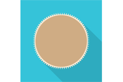 Round postage stamp icon, flat style