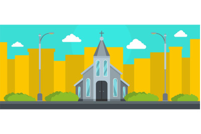 Western church banner, flat style