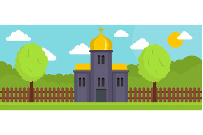 Orthodox church banner, flat style