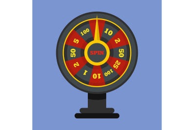 Roulette wheel icon, flat style