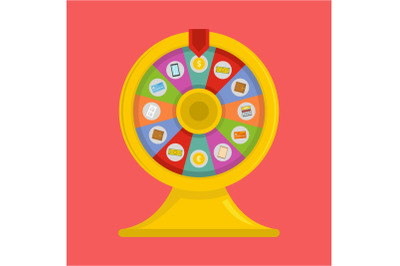 Lucky wheel icon, flat style