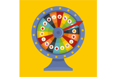 Fortune wheel icon, flat style