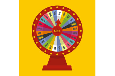 Casino wheel icon, flat style