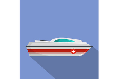 Boat icon, flat style