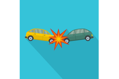 Head collision icon, flat style