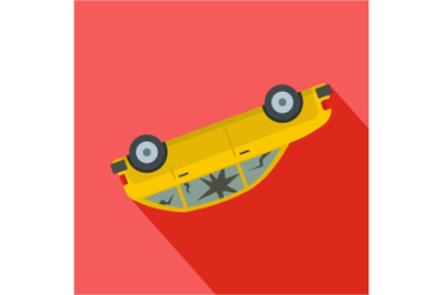 Turned car icon, flat style