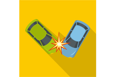 Hard collision icon, flat style