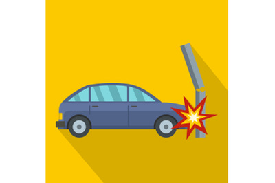 Crashed pillar icon, flat style