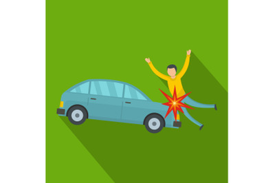 Knock down icon, flat style
