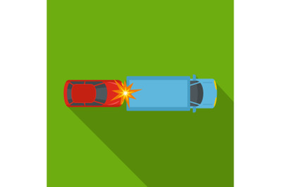 Car injury icon, flat style