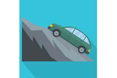Mountain accident icon, flat style