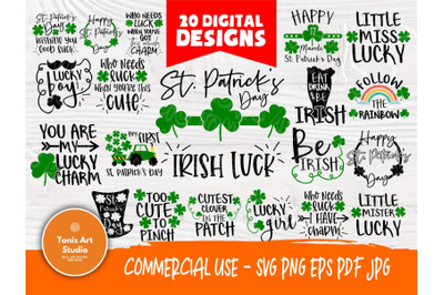 St Patrick&#039;s Day SVG Bundle, Funny St Patrick&#039;s Signs, Irish Svg, Luck