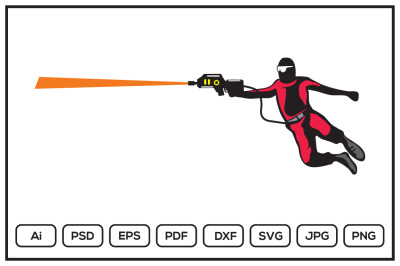 Laser tag game player design illustration