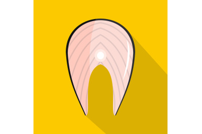 Fish steak icon, flat style