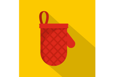 Kitchen mitten icon, flat style