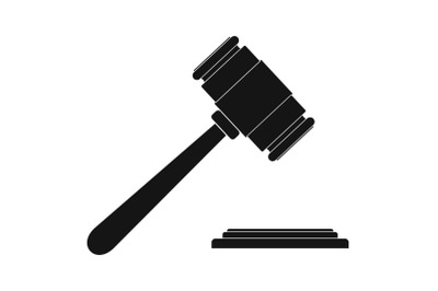 Auction gavel icon, simple style
