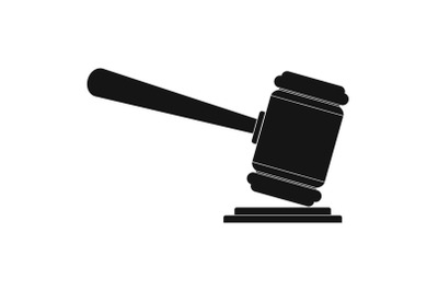 Judge gavel icon, simple style