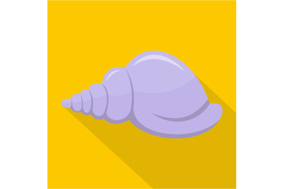 Marine shell icon, flat style