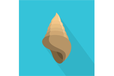 Spiral shell icon, flat style