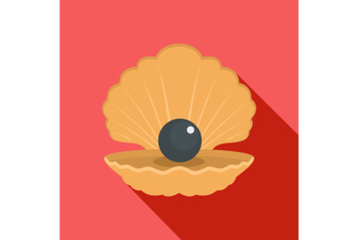 Opened shell icon, flat style