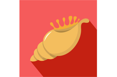 Exotic shell icon, flat style