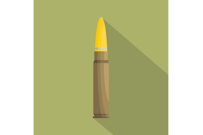 Weapon cartridge icon, flat style