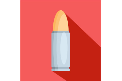 Metal cartridge icon, flat style