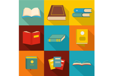 Scientific message icons set, flat style