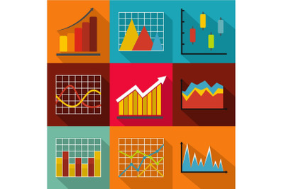 Summary table icons set, flat style