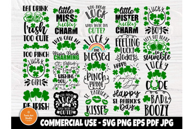 St Patricks Day SVG Bundle, Lucky Svg, Be Irish