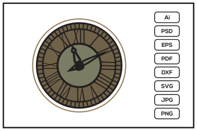 Classic clock design illustration