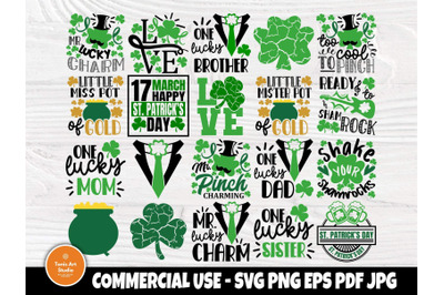 St Patrick&#039;s Day SVG Bundle, Shamrock Svg, Lucky