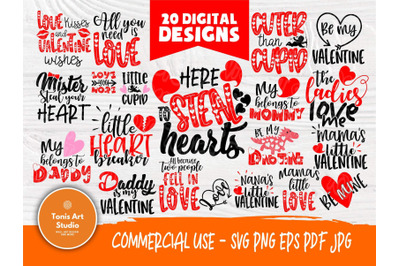 Kids Valentine&#039;s Svg Bundle | Valentines Day | Svg files for cricut |