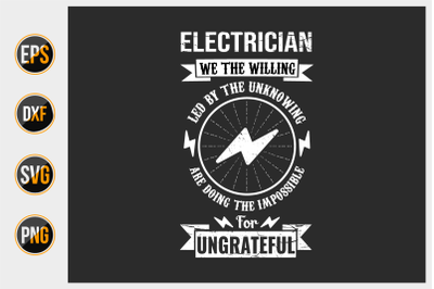 Electrician t shirts design Vector.