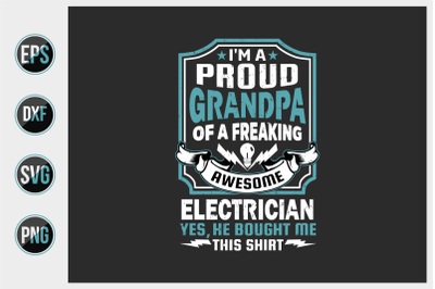 Electrician typographic saying design vector.