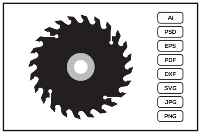 Circular saw blade design illustration
