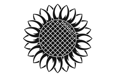 Round sunflower icon, simple style