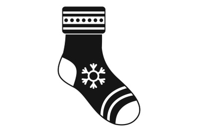 Christmas sock icon, simple style