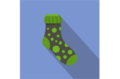 Spotted sock icon, flat style